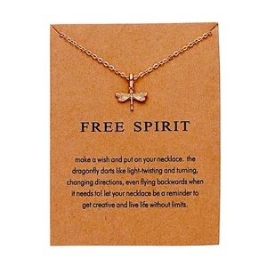 Gold Dragonfly Free Spirit Karma Necklace